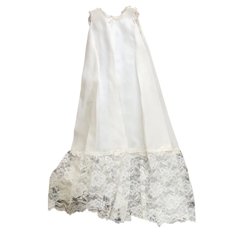 VTG Infant Christening Baptism 4 PC Dress Cape Cardigan Bonnet Ivory W/Lace OS
